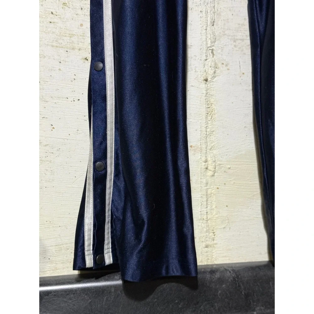 Footaction USA Mens XXL Navy Blue Snap Button Tearaway Track Pants Striped 90s